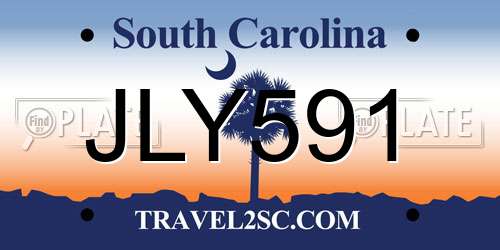 JLY591 South Carolina License Plate