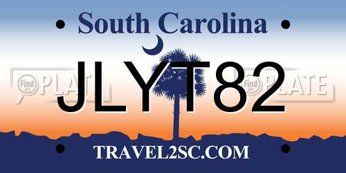 JLYT82 South Carolina License Plate