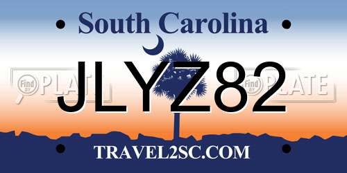 JLYZ82 South Carolina License Plate