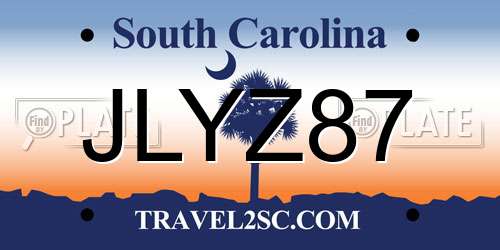 JLYZ87 South Carolina License Plate