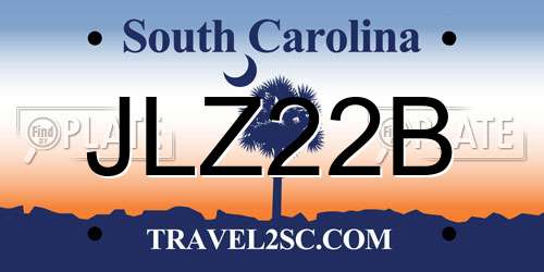 JLZ22B South Carolina License Plate