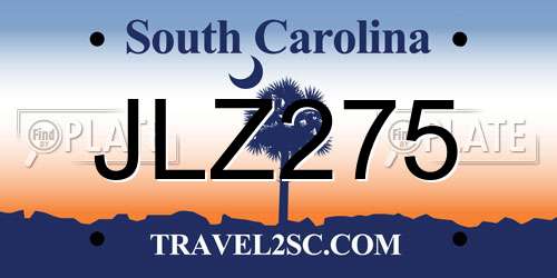 JLZ275 South Carolina License Plate