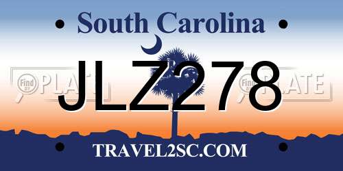 JLZ278 South Carolina License Plate