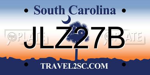 JLZ27B South Carolina License Plate