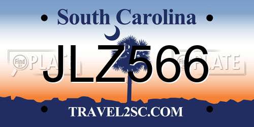 JLZ566 South Carolina License Plate