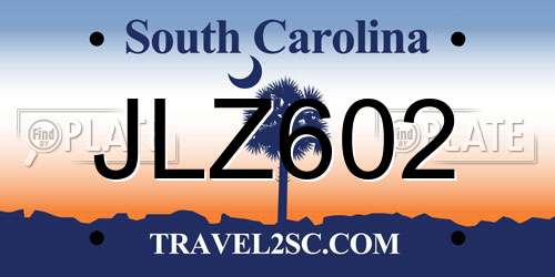 JLZ602 South Carolina License Plate
