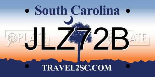 JLZ72B South Carolina License Plate