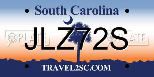 JLZ72S South Carolina License Plate