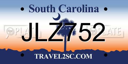 JLZ752 South Carolina License Plate