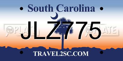 JLZ775 South Carolina License Plate
