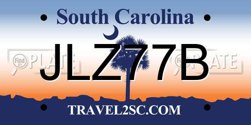 JLZ77B South Carolina License Plate