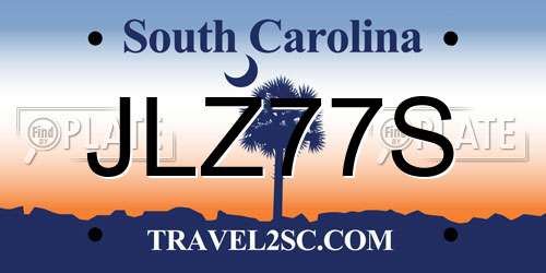 JLZ77S South Carolina License Plate