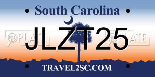 JLZT25 South Carolina License Plate