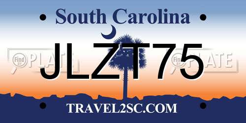 JLZT75 South Carolina License Plate