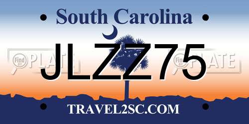 JLZZ75 South Carolina License Plate