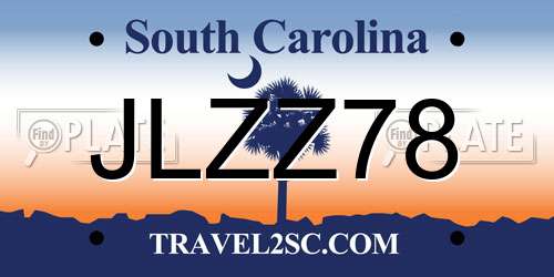 JLZZ78 South Carolina License Plate