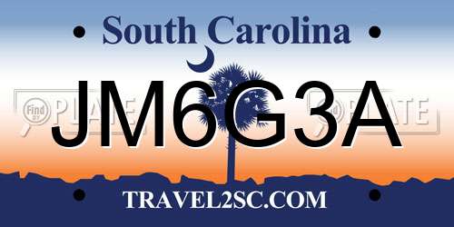 JM6G3A South Carolina License Plate
