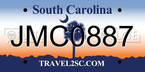 JMC0887 South Carolina License Plate