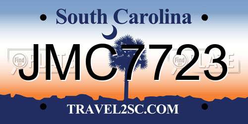 JMC7723 South Carolina License Plate