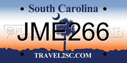 JME266 South Carolina License Plate