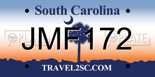 JMF172 South Carolina License Plate