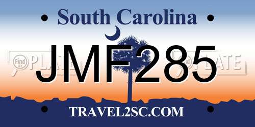 JMF285 South Carolina License Plate