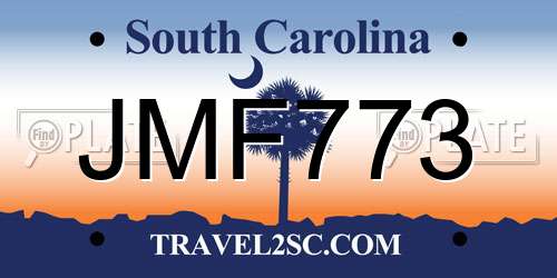 JMF773 South Carolina License Plate
