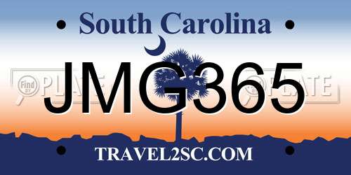 JMG365 South Carolina License Plate