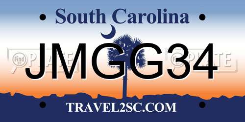 JMGG34 South Carolina License Plate