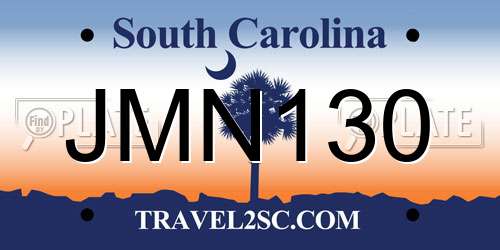 JMN130 South Carolina License Plate