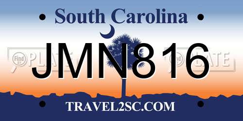 JMN816 South Carolina License Plate