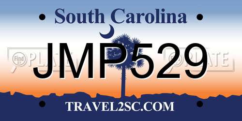JMP529 South Carolina License Plate