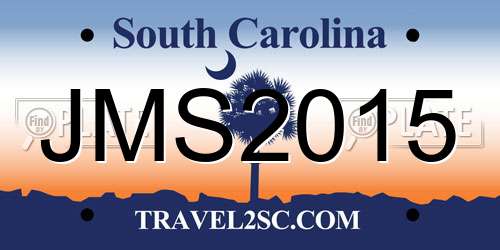 JMS2015 South Carolina License Plate