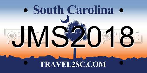 JMS2018 South Carolina License Plate