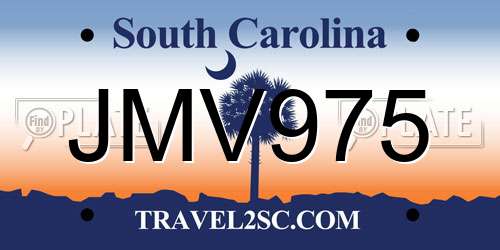 JMV975 South Carolina License Plate