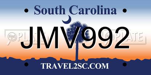 JMV992 South Carolina License Plate