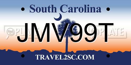 JMV99T South Carolina License Plate