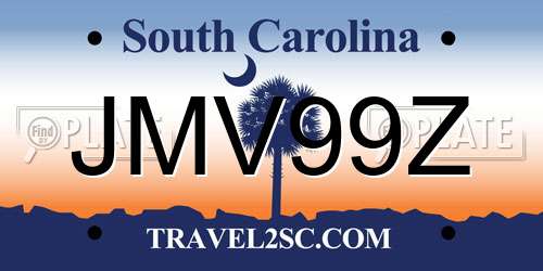 JMV99Z South Carolina License Plate
