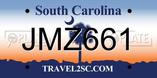 JMZ661 South Carolina License Plate