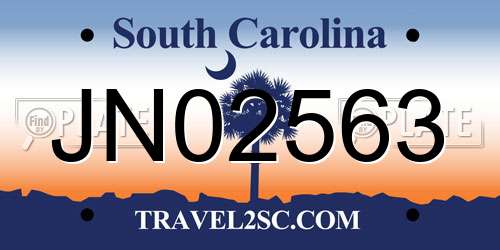 JN02563 South Carolina License Plate