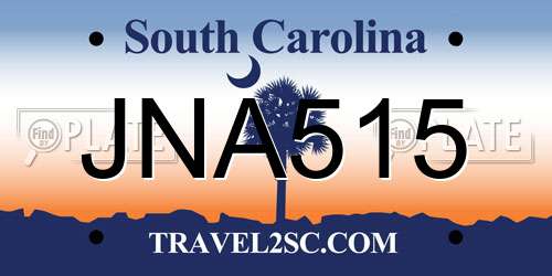 JNA515 South Carolina License Plate