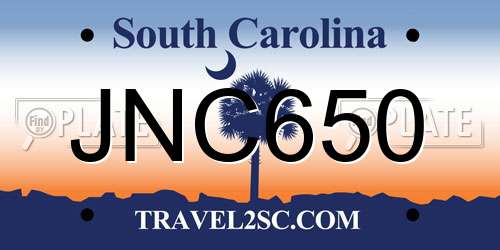 JNC650 South Carolina License Plate