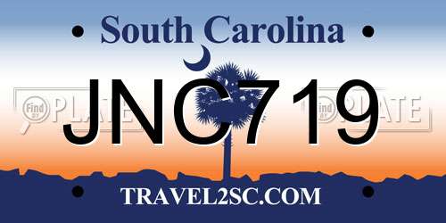JNC719 South Carolina License Plate