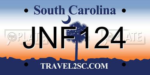 JNF124 South Carolina License Plate