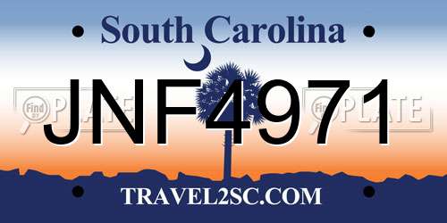 JNF4971 South Carolina License Plate