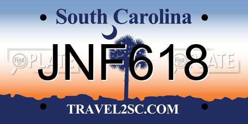 JNF618 South Carolina License Plate