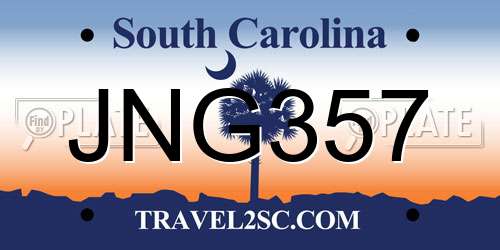 JNG357 South Carolina License Plate