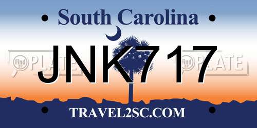 JNK717 South Carolina License Plate