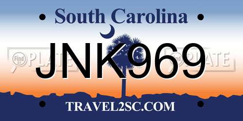 JNK969 South Carolina License Plate