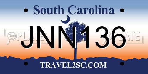JNN136 South Carolina License Plate